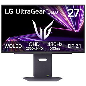 27" LG UltraGear OLED QHD 1440p 480Hz Gaming Monitor from $530 + Free S&H