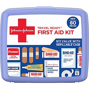 80-Pc BAND-AID Brand Travel Ready Portable Emergency First Aid Kit $5.35 w/ S&S