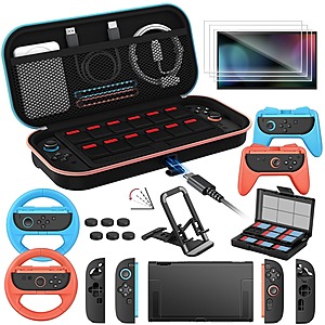 ivoler 21-in-1 Accessories Bundle Kit for Nintendo Switch 2 w/ Carrying Case & More $15