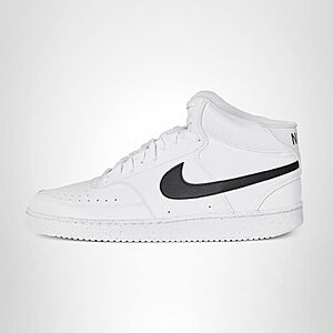 Nike Men's Court Vision Mid Next Nature Shoes (White/Black/White) $57 + Free S&H