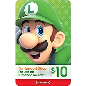 Prime Members: $10 Nintendo eShop Gift Card (Digital Code) $8.55