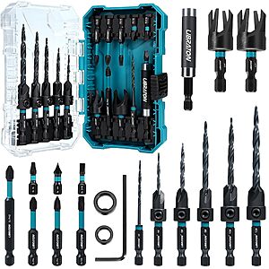 19-Pc LIBRATON Tapered Countersink Drill Bit Set $15