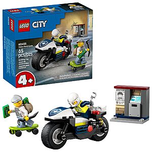 65-pc LEGO City Police Motorcycle Chase Building Toy (60455) $7