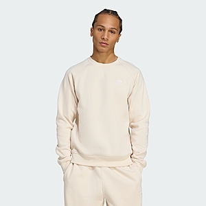 adidas Men's Trefoil Essentials Crew Sweatshirt (Wonder White/White) $15.20 + Free S&H