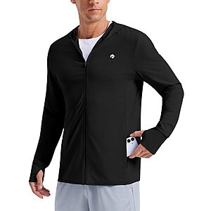 PINSPARK Men's UPF 50+ Lightweight Full-Zip Sun Protection Hoodie Jacket (2 colors) $9