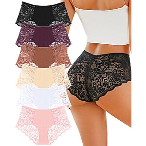 6-Pack All Of Me Women's Lace High Waisted Brief Panty from $6.50