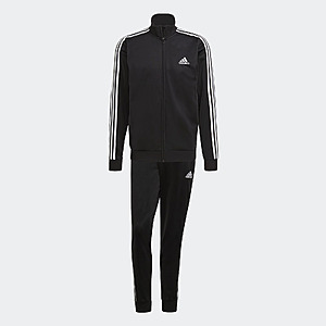 adidas Men's Essentials 3-Stripes Track Suit (Black/White) $28 + Free S&H
