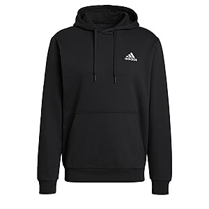 adidas Men's Essentials Fleece Hoodie (Limited Sizes, Black / White) $15 + Free S&H