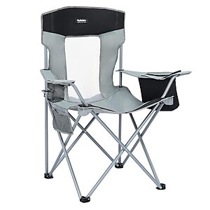 Byliable Portable Folding Camping Chair w/ Drink Holder and Cooler Pouch (Gray) $19.50
