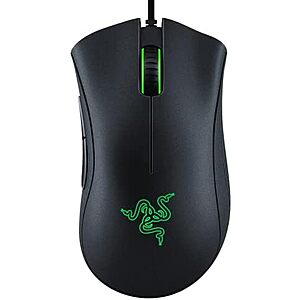 Razer DeathAdder Essential Ergonomic Wired Gaming Mouse (Black) $15