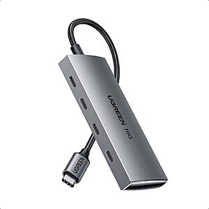 UGREEN 4-Port 10Gbps USB 3.2 Data-Only USB-C Hub $17