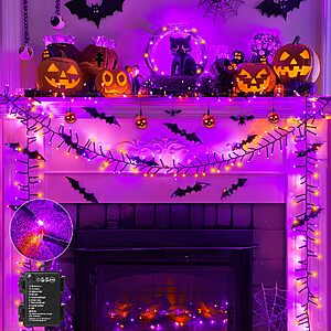 Prime Members: 10' 120 LED Brightown Orange & Purple Halloween Fairy Lights $5 + Free S&H