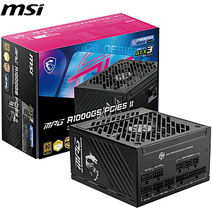 1000W MSI MPG A1000GS 80+ Gold PCIE5 Fully Modular Gaming Power Supply $85 After $10 Rebate + Free S&H