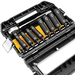 10-Pc. DeWALT 1/2" Drive Impact Socket Set w/ 1/4" to 1/2" Adapters $38.60 + Free S/H