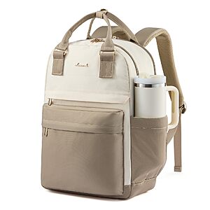 17.3" LOVEVOOK Laptop Backpack w/ Tumbler Pocket (Khaki & Beige) $17