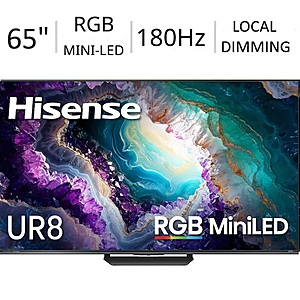 65" Hisense UR8 RGB MiniLED 4K 180Hz HDR Google TV (2026) $1000 + Free S&H & Install
