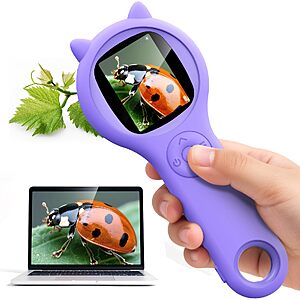 Ashfly Kids' 500X Rechargeable Handheld Digital Microscope (Purple) $11.50