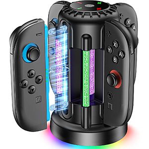 Fegliea 4-in-1 Charging Dock for Nintendo Switch 2 w/ LED Light (Black or White) $5