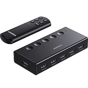 Prime Members: UGREEN HDMI Splitter Switch 5 in / 1 Out 4K@60Hz $24 & More + Free S&H