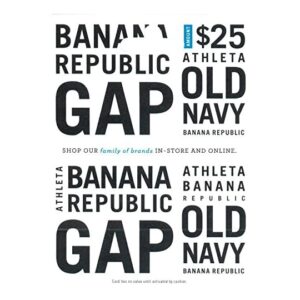 Gap Brands Gift Card $20 For $25 + Free Shipping