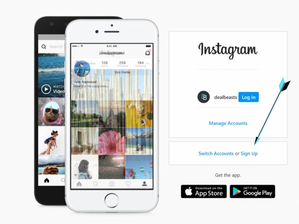 instagram login preview